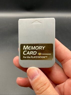 PlayStation Memory Card (Gray) with Gold/Black Label